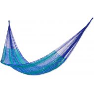 NOVICA Nylon Purple and Green Rope Hammock Green Vineyard (Double)