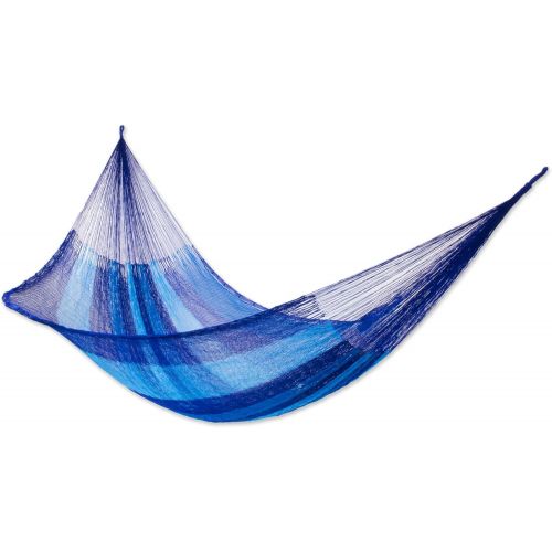  NOVICA Nylon Purple and Green Rope Hammock Green Vineyard (Double)