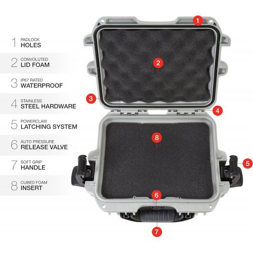  Visit the Nanuk Store Nanuk 905 Waterproof Hard Case with Foam Insert - Silver