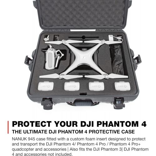  Visit the Nanuk Store Nanuk DJI Drone Waterproof Hard Case with Custom Foam Insert for DJI Phantom 4/ Phantom 4 Pro (Pro+) / Advanced (Advanced+) & Phantom 3 - 945-DJI47 Graphite