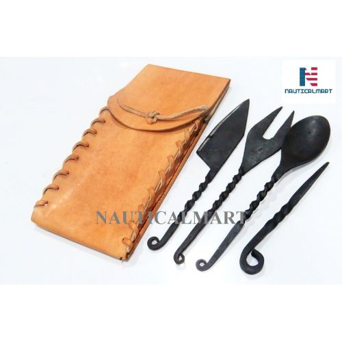  NAUTICALMART Hand Forged Medieval Eating Utensil Set