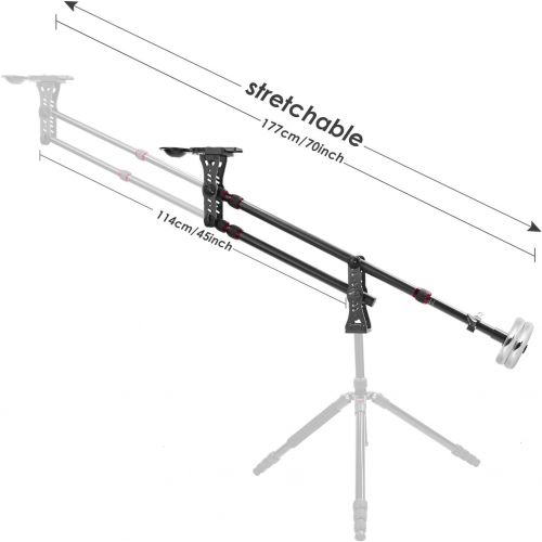 니워 Neewer 70 inches177 Centimeters Aluminum Alloy Jib Arm Camera Crane with 14 and 38-inch Quick Shoe Plate, Counter Weight for DSLR Video Cameras，Load up to 8 kilograms17.6 pound