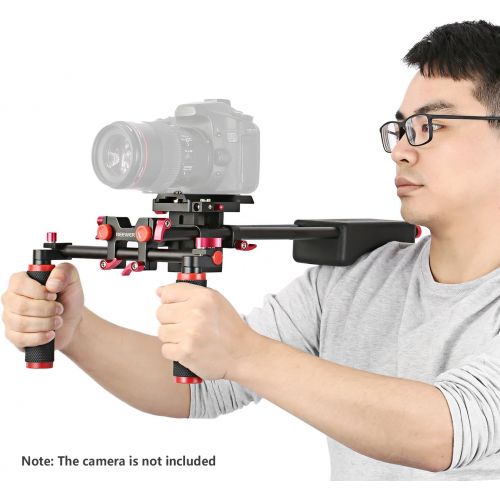 니워 Neewer Portable Camera Movie Video Making System with CameraCamcorder Mount Slider, Soft Rubber Shoulder Pad and Dual-Hand Handgrip for All DSLR Video Cameras and DV Camcorders Re