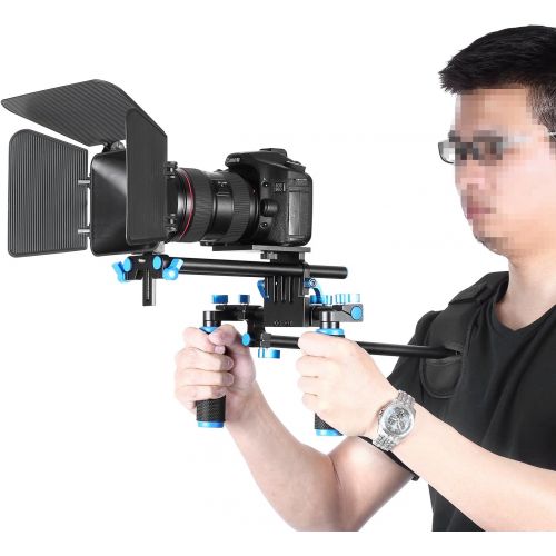 니워 Neewer Camera Movie Video Making Rig System Film-Maker Kit for Canon Nikon Sony and Other DSLR Cameras, DV Camcorders,Includes: Shoulder Mount, Standard 15mm Rail Rod System, Matte