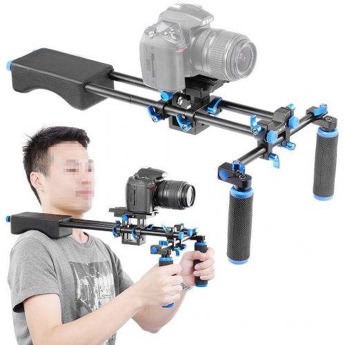 니워 Neewer Portable FilmMaker System With CameraCamcorder Mount Slider, Soft Rubber Shoulder Pad and Dual-hand Handgrip For All DSLR Video Cameras and DV Camcorders