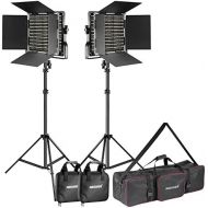 Neewer 2-Pack Dimmable Bi-color 660 LED Video Light and Stand Lighting Kit with Large Carrying Bag for Photo Studio Video Photography, Durable Metal Frame, 660 LED Beads,3200-5600K