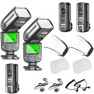 Neewer NW565EX E-TTL Slave Flash Speedlite Kit for Canon DSLR Camera,include:(2)TTL Flash+(1)2.4G Wireless Trigger(1 Transmitter,2 Receiver)+(2)Soft&Hard Diffuser+C1C3 Cables+(2)L