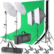 Neewer 2.6M x 3M8.5ft x 10ft Background Support System and 800W 5500K Umbrellas Softbox Continuous Lighting Kit for Photo Studio Product,Portrait and Video Shoot Photography