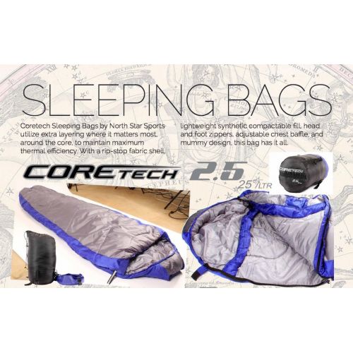  Northstar Tactical CoreTech 2.5 Sleeping Bag, Temp Rated to 25 Degrees F