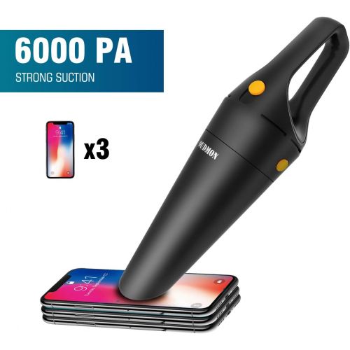  Visit the OUDMON Store Handheld Vacuum Cordless, OUDMON Rechargeable Portable Vacuum Hand Cleaner, 120W 6000PA High Power Suction Wet&Dry Hand Held Vac for Home, Pet Hair, Dust, Car Cleaning Black