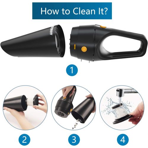  Visit the OUDMON Store Handheld Vacuum Cordless, OUDMON Rechargeable Portable Vacuum Hand Cleaner, 120W 6000PA High Power Suction Wet&Dry Hand Held Vac for Home, Pet Hair, Dust, Car Cleaning Black