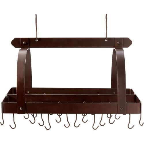  Old Dutch Rectangular Hanging Pot Rack with Grid & 24 Hooks, Satin Nickel, 30 x 20.5 x 15.75