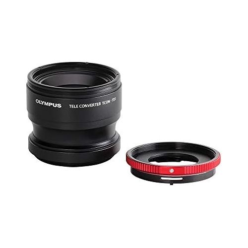  Olympus Telephoto Tough Lens Pack (lens and adapter) for TG-1  2  3  4 and TG-5 Cameras (Black with Red Adapter)