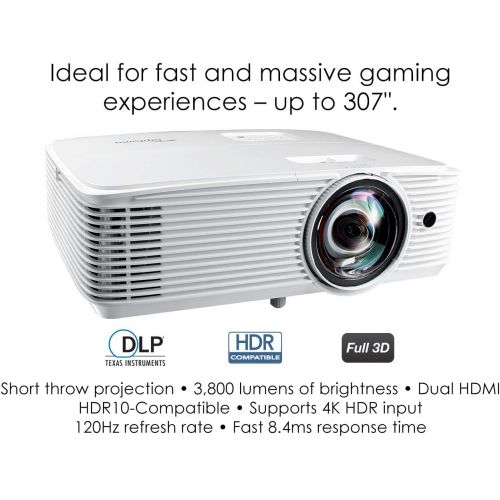  Optoma GT1080Darbee 1080p 3000 Lumens 3D DLP Short Throw Gaming Projector