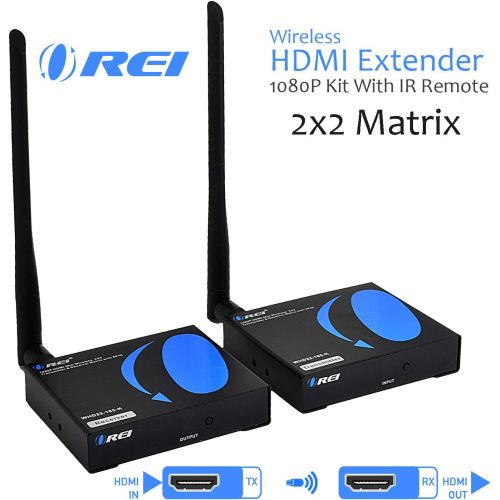  Orei OREI 2x2 Wireless HDMI Transmitter Receiver Extender 1080P Kit with IR Remote - Up to 165 Ft - Multiple to Many - Perfect for Streaming from Laptop, PC, Cable, Netflix, PS4 to HDTV