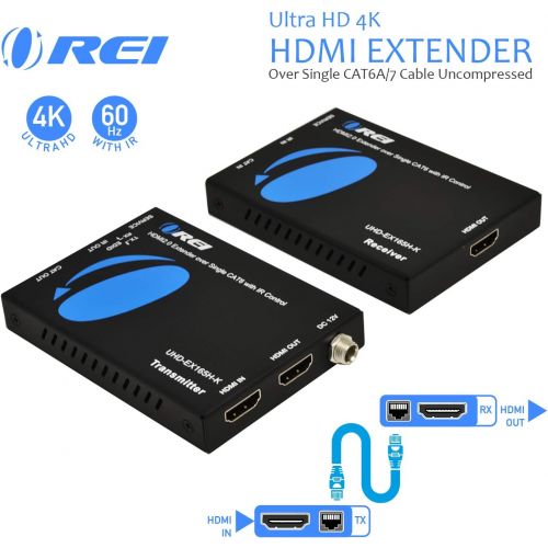  Orei OREI UltraHD HDMI Extender 18G HDBaseT Over Single CAT5eCAT6 Cable 4K @ 60Hz Upto 230FT With Dual IR Remote 1080P Upto 330 Ft - Power Over Cable - RS-232 - Zero Latency