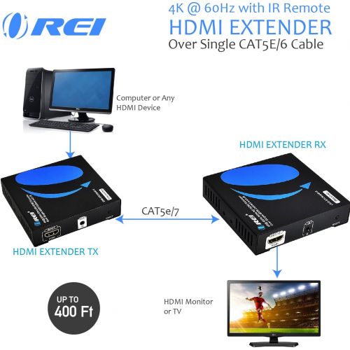  Orei OREI HDMI Extender 4K Over Single CAT5eCAT6 Cable One to Many Multiple Display Matrix 4K @ 60Hz With IR Remote - Up to 400 Ft - ProLNK Tecnhology