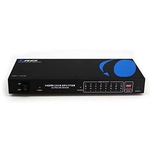  Orei 1x16 2.0 HDMI Splitter 2 Ports with Full Ultra HDCP 2.2, 4K at 60Hz & 3D Supports EDID Control - HDY-1016