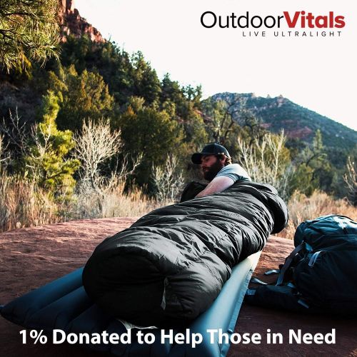  OuOutdoor Vitals Summit 20°-30°F Down Sleeping Bag, 800 Fill Power, 3 Season, Mummy, Ultralight, Camping, Hiking