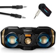Philips Bluetooth Boombox Bundle [3] Piece Set Includes Light up Speaker Boombox 3.5mm Wireless Bluetooth Receiver; Stream Music from Device Through Any Home or Car Speaker + A 3.5