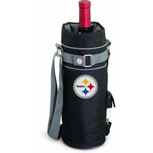  Visit the PICNIC TIME Store NFL Pittsburgh Steelers Insulated Single Bottle Wine Sack with Corkscrew