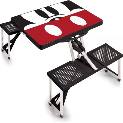  PICNIC TIME Disney Classics Mickey Mouse Portable Folding Picnic Table with Seating for 4, Black