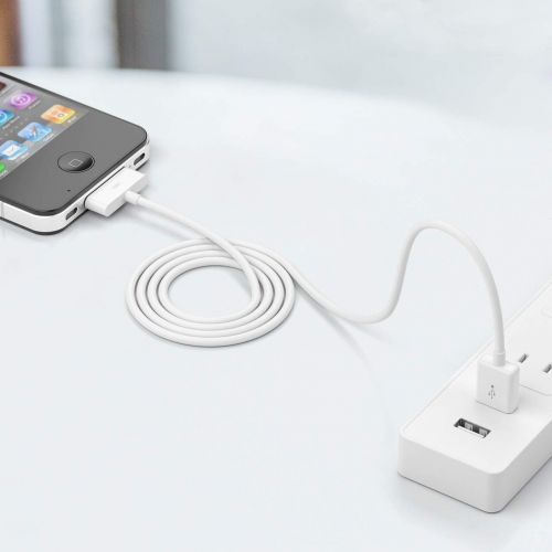  [아마존베스트]POWERADD Apple Certified iPhone 4 4s 3G 3GS iPad 1 2 3 iPod Touch Nano 30 Pin Charger USB Sync Cable Charging Cord Dock Adapter Data 4 Feet White