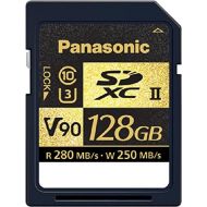 Panasonic SDZA Series SD Card, Smart Guard, Ultra high Speed UHS II SDXC, V90 90MBsec, 280MBSec. Read, 250 MBSec. Write, Class 3 (U3) & Class 10 Compatible, Black (RP-SDZA128AK)