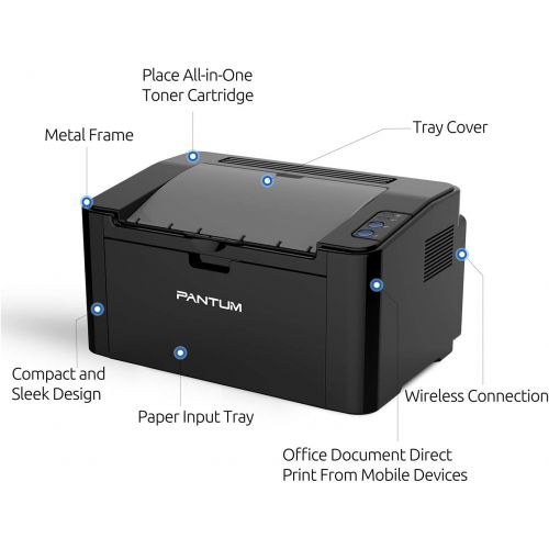  [아마존베스트]Pantum P2502W Monochrome Laser Printer with Wireless Networking and Mobile Printing