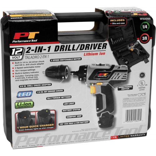  Visit the Performance Tool Store Performance Tool W50095 12V Rechargeable 2-in-1 Drill Driver