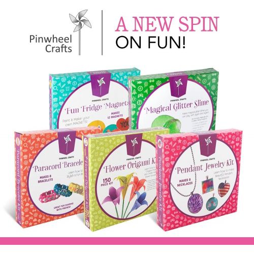  [아마존베스트]Pinwheel Crafts Jewelry Making Kit for Girls - Jewelry Craft Kit, Custom Glass Pendant Necklace Set for Kids or Teen Girl Gifts, Make 8 Necklaces with Step-by-Step Instructions and