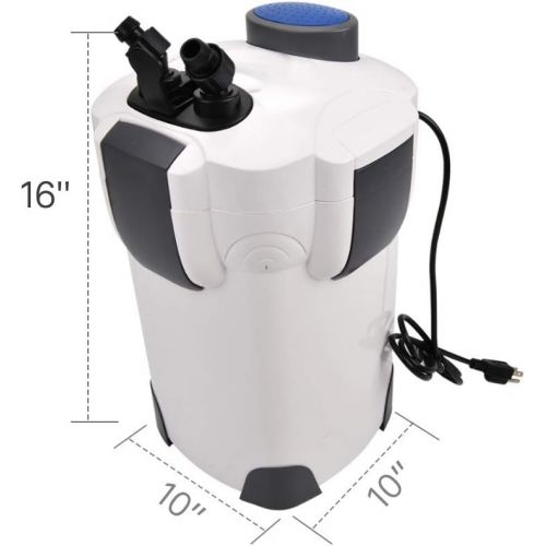  Visit the Polar Aurora Store Polar Aurora Free Media 3-Stage External Aquarium Filter 265gph with Builtin Pump Kit Canister (265 GPH with Media)