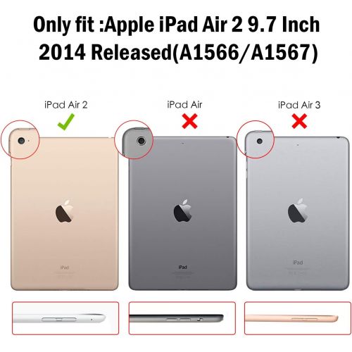  [아마존베스트]ProCase Smart Case for iPad Air 2 (2014 Release), Ultra Slim Lightweight Stand Protective Case Shell with Translucent Frosted Back Cover for Apple iPad Air 2 (A1566 A1567) -Navy