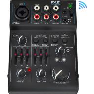 Pyle 2-Channel Audio Mixer - DJ Sound Controller Interface with USB Soundcard for PC Recording, XLR and 3.5mm Microphone Jack, 18V Power, RCA Input and Output for Professional and