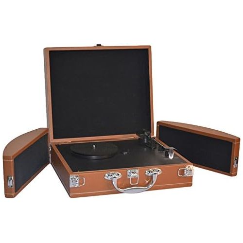  Pyle PYLE PVTTBT8OR Bluetooth Classic Vintage Style Vinyl Player Turntable, Vinyl-To-MP3 Record, Rechargeable Battery