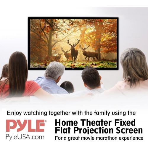  Visit the Pyle Store Pyle 120 Projector Screen Matte White Home Theater TV Wall Mounted Fixed Flat w/ 16:9 Aspect Ratio Full HD Projection - Easy Mount Ideal for Office Presentation PRJTPFL122 Black