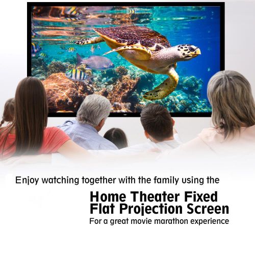  Visit the Pyle Store Pyle 120 Projector Screen Matte White Home Theater TV Wall Mounted Fixed Flat w/ 16:9 Aspect Ratio Full HD Projection - Easy Mount Ideal for Office Presentation PRJTPFL122 Black