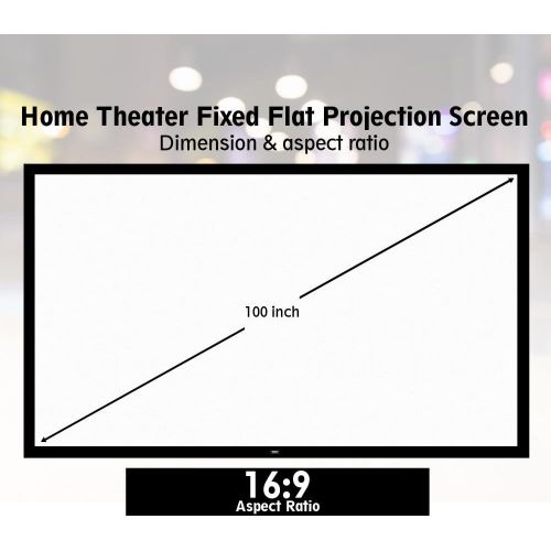  Visit the Pyle Store Pyle 110 Matt White Home Theater TV Wall Mounted Fixed Flat Projector Screen - 110 inch 16:9 Full HD Projection - Easy to Set Up for Room Video, Slideshow, Movie / Film Showing - P