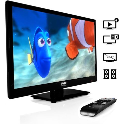  Pyle 21.5 1080p LED TV, Multimedia Disc Player, Ultra HD TV, LED Hi Res Widescreen Monitor w HDMI Cable RCA Input, LED TV Monitor, Audio Streaming, Mac PC, Stereo Speakers, Wall M