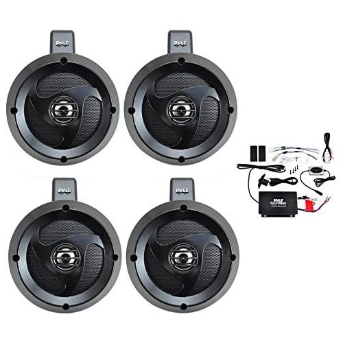  Pyle PLUTVA102 Waterproof Dual Wakeboard Speaker and Amplifier Sound System Kit, Includes (2) 4 Marine Grade Speakers