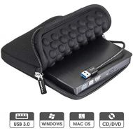 [아마존베스트]ROOFULL USB 3.0 External DVD Drive with Protective Storage Carrying Case Bag, Portable CD DVD +/-RW Drive Burner for Windows 10/8/7 Laptop Computer Mac MacBook Pro Air iMac HP Dell