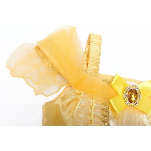  Visit the ReliBeauty Store ReliBeauty Little Girls Princess Costume Dress up RB-G9169, 4, Yellow