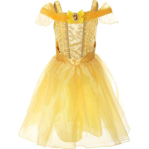  Visit the ReliBeauty Store ReliBeauty Little Girls Princess Costume Dress up RB-G9169, 4, Yellow
