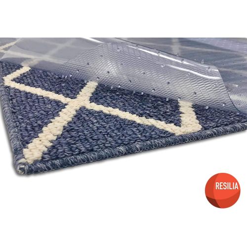  Visit the Resilia Store Resilia Premium Heavy Duty Floor Runner/Protector for Carpet Floors  Non-Skid, Clear, Plastic Vinyl, Clear Prism, 27 Inches x 25 Feet