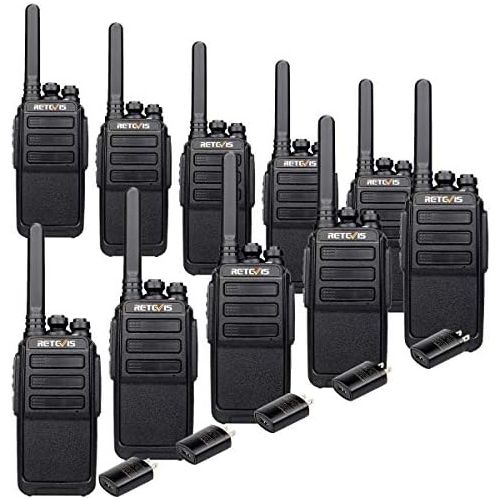  Retevis H-777 Walkie Talkie UHF 400-470MHz 16CH CTCSSDCS 2 Way Radio(10 Pack) and Programming Cable