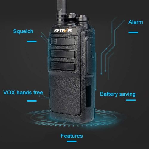  Retevis H-777 Walkie Talkie UHF 400-470MHz 16CH CTCSSDCS 2 Way Radio(10 Pack) and Programming Cable