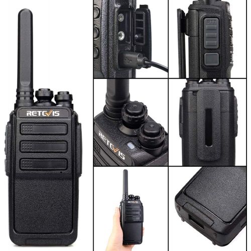  Retevis H-777 Walkie Talkie UHF 400-470MHz 16CH CTCSSDCS 2 Way Radio(10 Pack) and Programming Cable