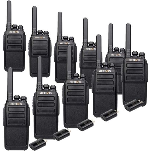  Retevis H-777 Walkie Talkie UHF 400-470MHz 16CH CTCSSDCS 2 Way Radio(10 Pack) and Programming Cable