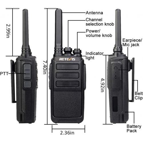  Retevis H-777 Walkie Talkie UHF 400-470MHz 16CH CTCSSDCS 2 Way Radio(10 Pack) and Programming Cable