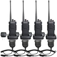 Retevis RT29 2 Way Radios UHF 10W 3200mAh Long Range VOX Encryption Walkie Talkies with Speak Mic (Black, 6 Pack)